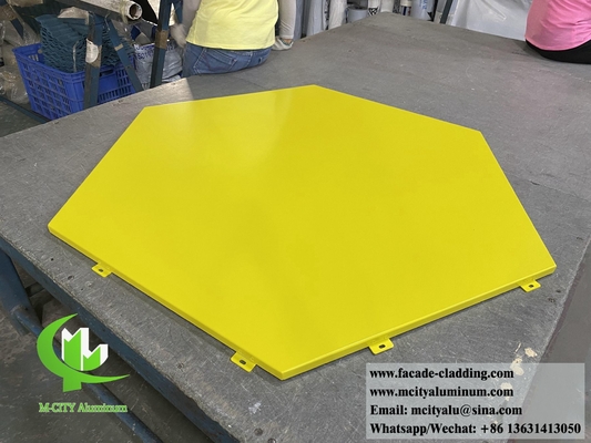 Panneaux métalliques feuille d'aluminium hexagonale pour la façade revêtement de la décoration murale