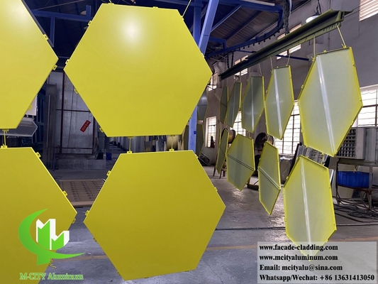Panneaux métalliques feuille d'aluminium hexagonale pour la façade revêtement de la décoration murale