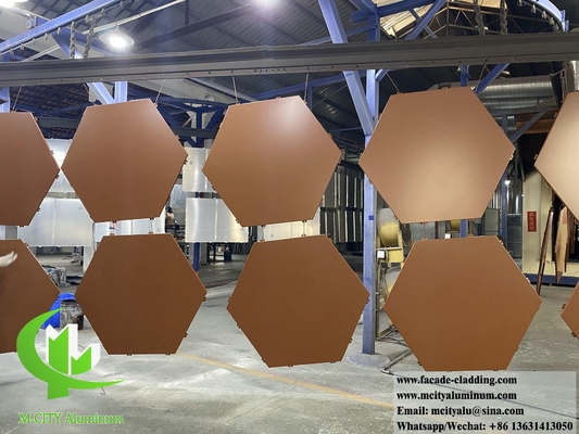 Panneau de mur métallique en feuille d'aluminium hexagonale pour revêtement de façade épaisseur 2 mm