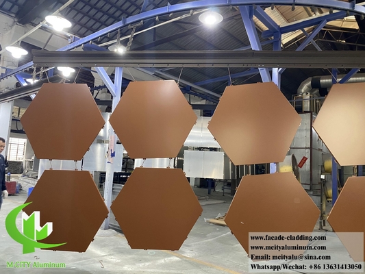 Panneau de mur métallique en feuille d'aluminium hexagonale pour revêtement de façade épaisseur 2 mm