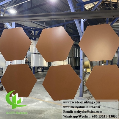 Panneau de mur métallique en feuille d'aluminium hexagonale pour revêtement de façade épaisseur 2 mm