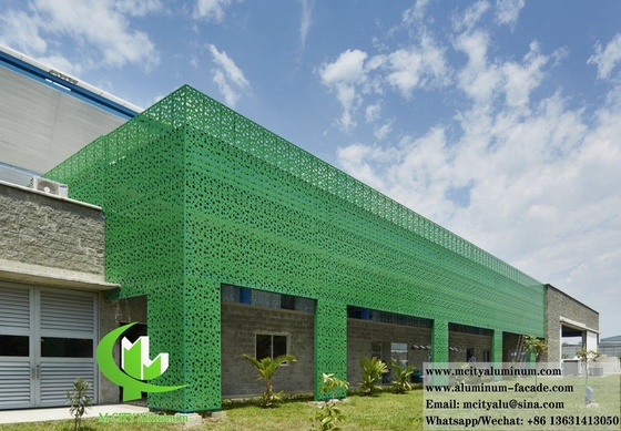 Système de façades de revêtement murale pour les feuilles d'aluminium perforant des écrans métalliques