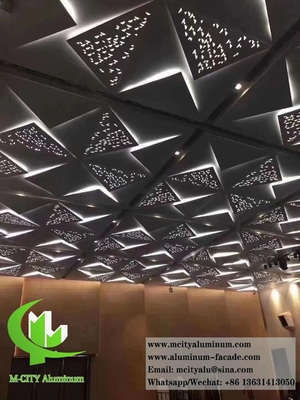 Panneaux en aluminium pour plafond métallique 3D avec motifs de perforation Décoration du plafond intérieur