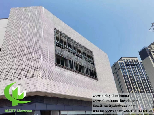 Panneaux muraux pour revêtement métallique perforé Système de façade en aluminium en poudre revêtue de blanc