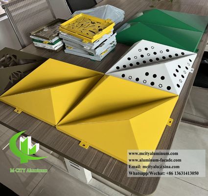 Bon prix Panneau de façade 3D en aluminium thermolaqué avec couleurs RAL personnalisables et motifs découpés au laser en ligne