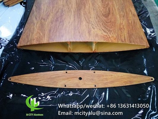 Bon prix Ailette aérodynamique en aluminium 6063-T5/T6 avec finition grain de bois, largeur de 100 mm à 600 mm pour façades architecturales en ligne