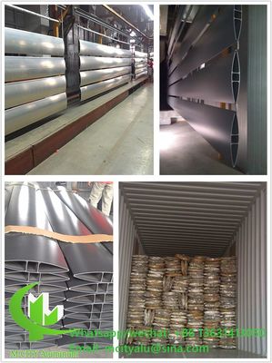 Bon prix Lames d'aérodynamique ovales en alliage d'aluminium 6063-T5/T6 avec revêtement en poudre pour mur-rideau de façade en ligne