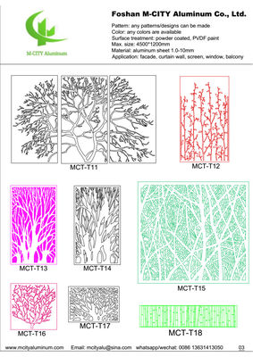Bon prix Panneau en aluminium découpé au laser CNC avec revêtement en poudre RAL personnalisé 1000x2000mm pour bardage de façade en ligne