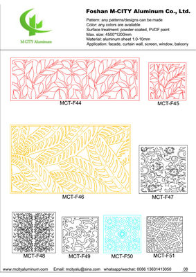 Bon prix Panneau perforé en aluminium revêtu de poudre 1000x2000 mm avec motifs personnalisables pour le revêtement de façade en ligne