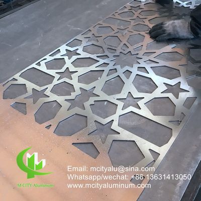 Bon prix feuille métallique de facade en placage en aluminium métallique de style musulman pour décoration de façade de mur de rideau extérieur en ligne