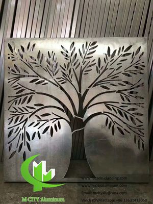Bon prix Conception d'arbre personnalisé Panneau de façade en aluminium en poudre enduit 1000x1500 mm pour revêtement de mur d'hôtel en ligne