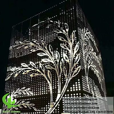 Bon prix Panneau de façade en aluminium perforé thermolaqué avec couleurs RAL personnalisées et technologie de découpe laser en ligne